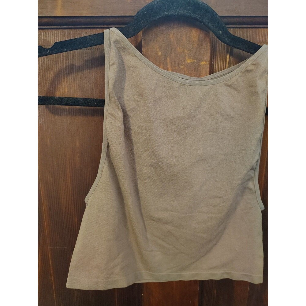 Intimately Free People Nude Brown Cropped Fitted Nylon And Spandex Top Size M/L - Picture 2 of 4